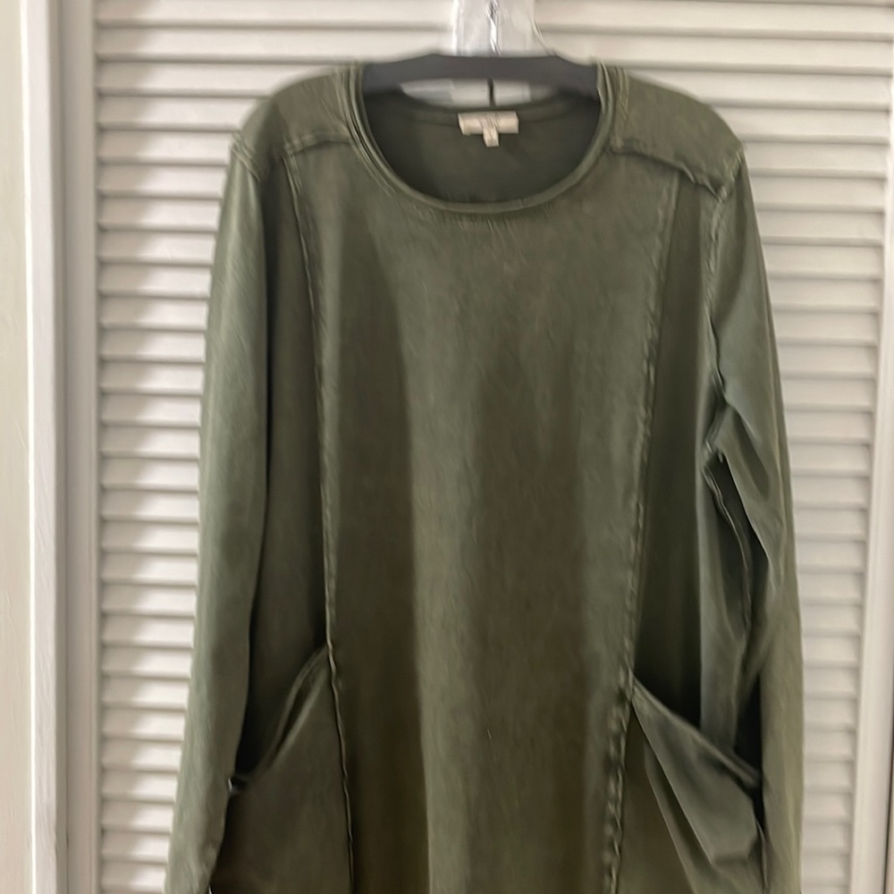 Soft denim like wash in olive green